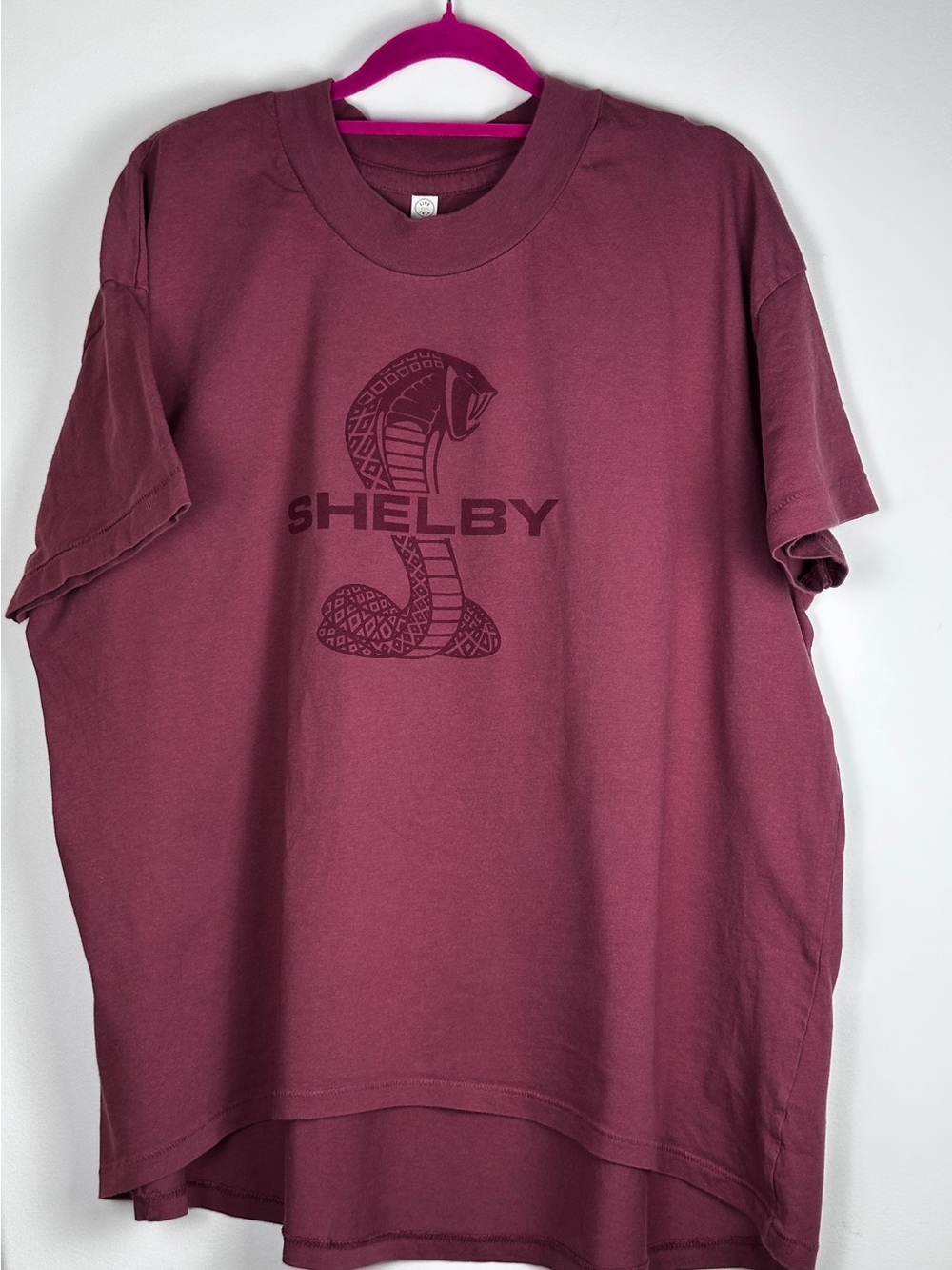 Shelby Cobra Women’s XL Burgundy Graphic T-Shirt High-Low Hem